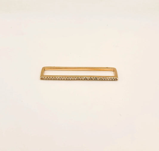 Bague d'Oreille Earcuff Rectangle et Strass vu de face 