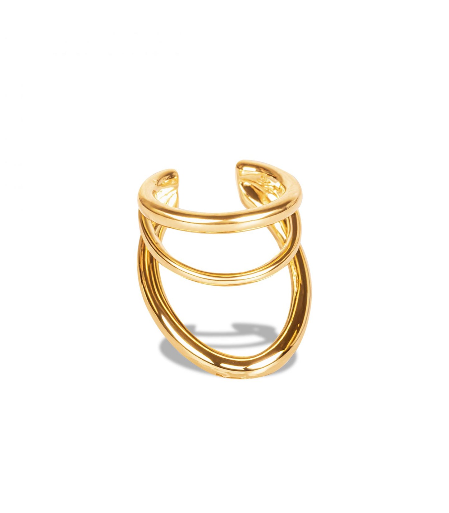 Grand Earcuff Bague d'Oreille Dorée 5 Rangs 