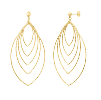 Grandes Boucles d'Oreilles 5 Ovales Imbriqués Doré