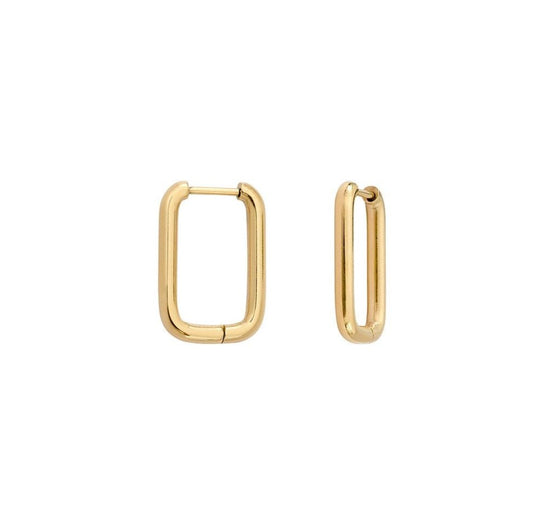 Boucles d'Oreilles Petit Rectangle Dorées