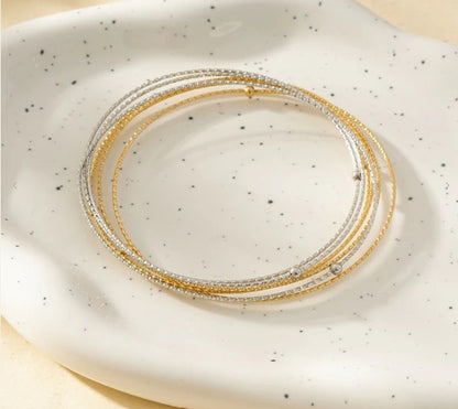 Bracelet Jonc 7 Anneaux - Doré