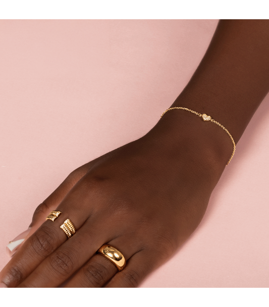 Bracelet Hearty - Plaqué Or