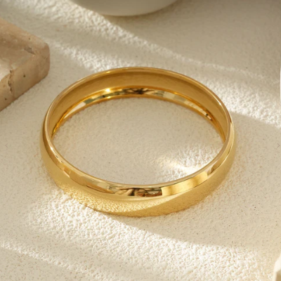 Bracelet Jonc Anneaux Epais Acier 