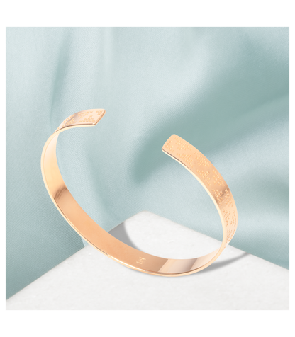 Bracelet Manchette Jonc Doré Contour Epais et Points Striés