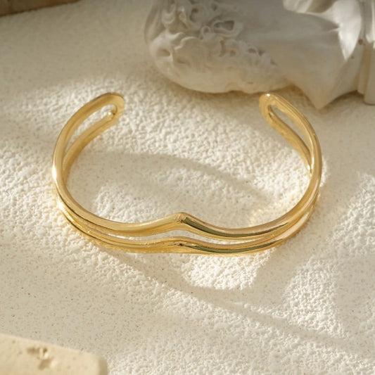 Bracelet Jonc 2 Rangs Doré