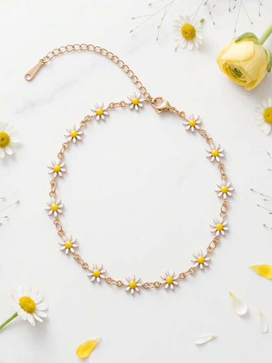 Bracelet de Cheville Marguerite Doré