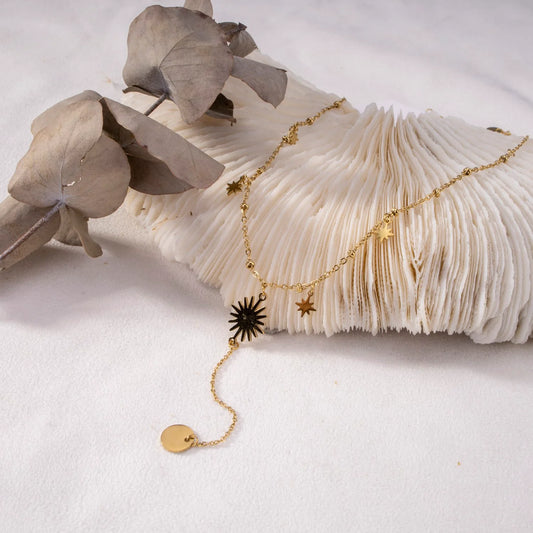 Collier Cravate Soleil - Doré