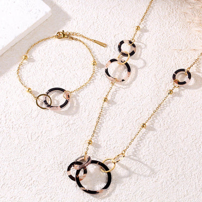 Bracelet Double Cercle Arty - Doré