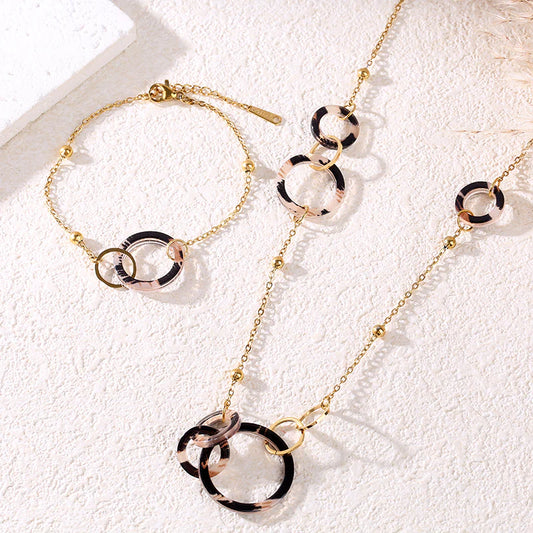 Bracelet Double Cercle Arty - Doré