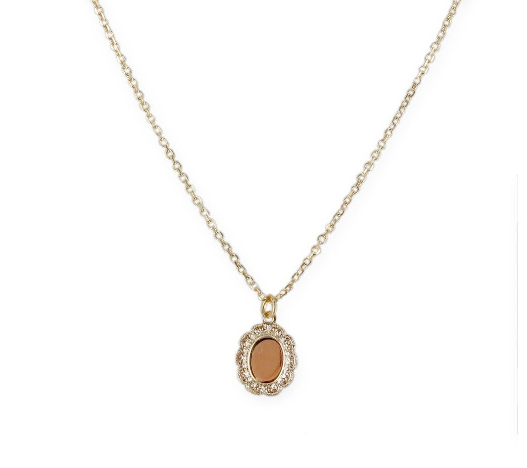 Collier Tour de Cou Doré et Pendentif Petit Miroir