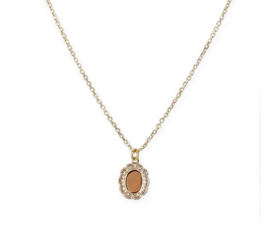 Collier Tour de Cou Doré et Pendentif Petit Miroir