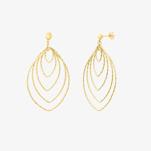 Boucles d'Oreilles 5 Ovales Imbriqués Doré