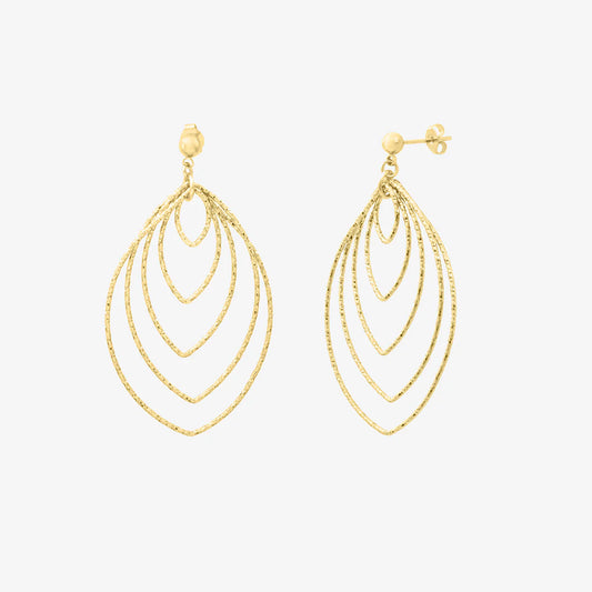 Boucles d'Oreilles 5 Ovales Imbriqués Doré