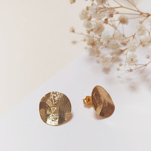 Boucles Petit Disque Martelé Doré