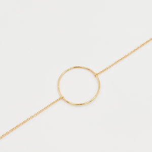 Bracelet Chaine 1 Anneau Plaqué Or