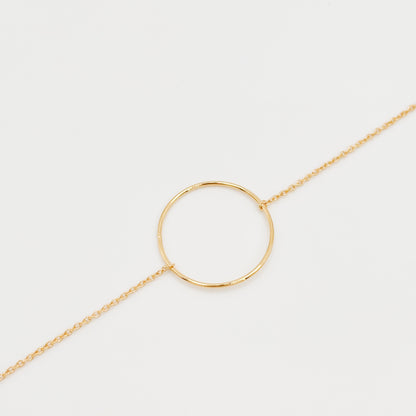 Bracelet Chaine 1 Anneau Plaqué Or