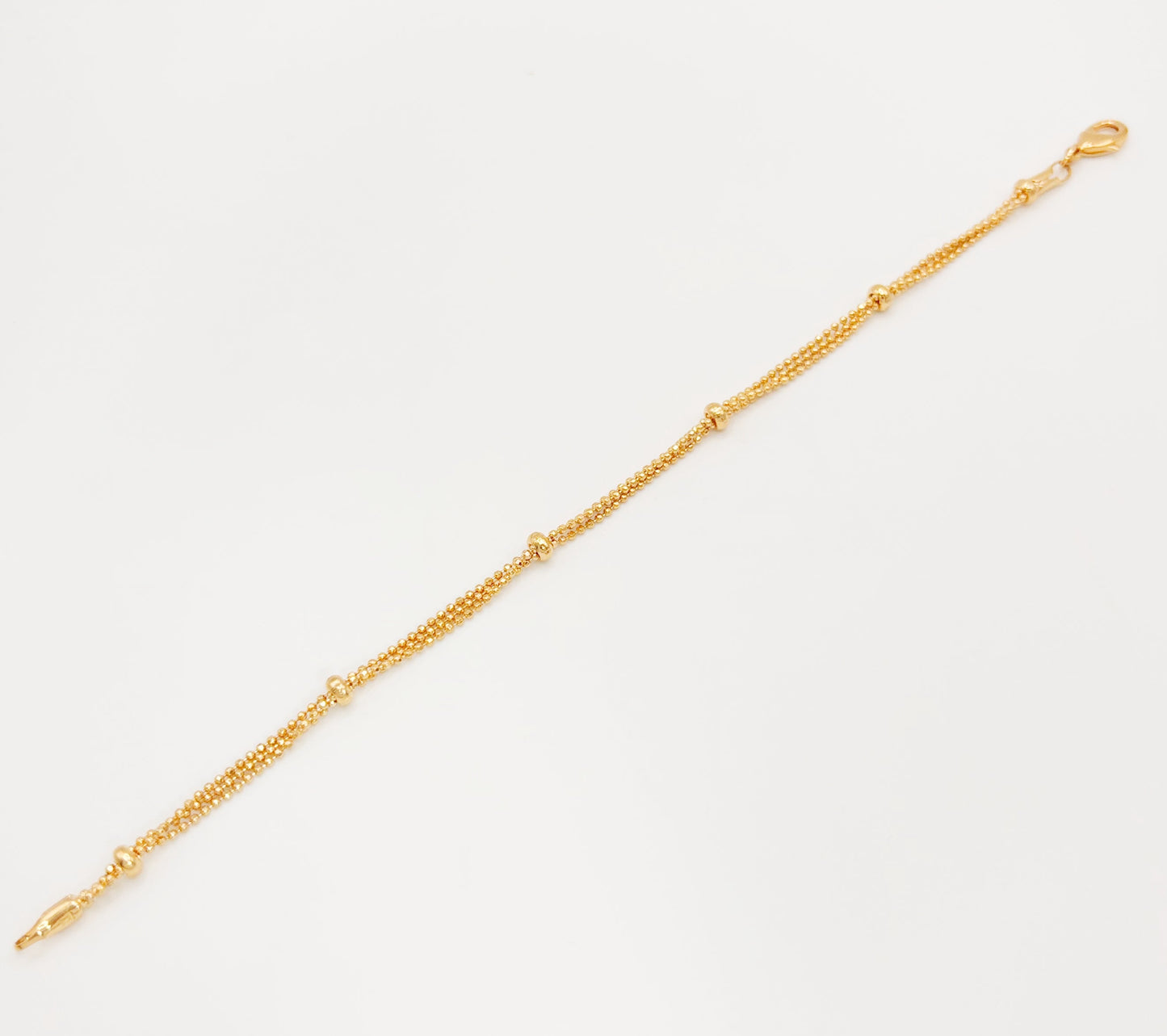 Bracelet 3 Chaines et Boules Plaqué Or