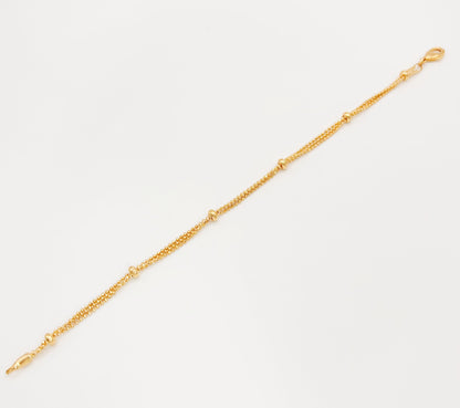 Bracelet 3 Chaines et Boules Plaqué Or