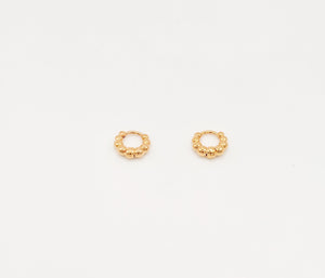 Boucles d'Oreilles Mini Créoles Boules Plaqué Or 