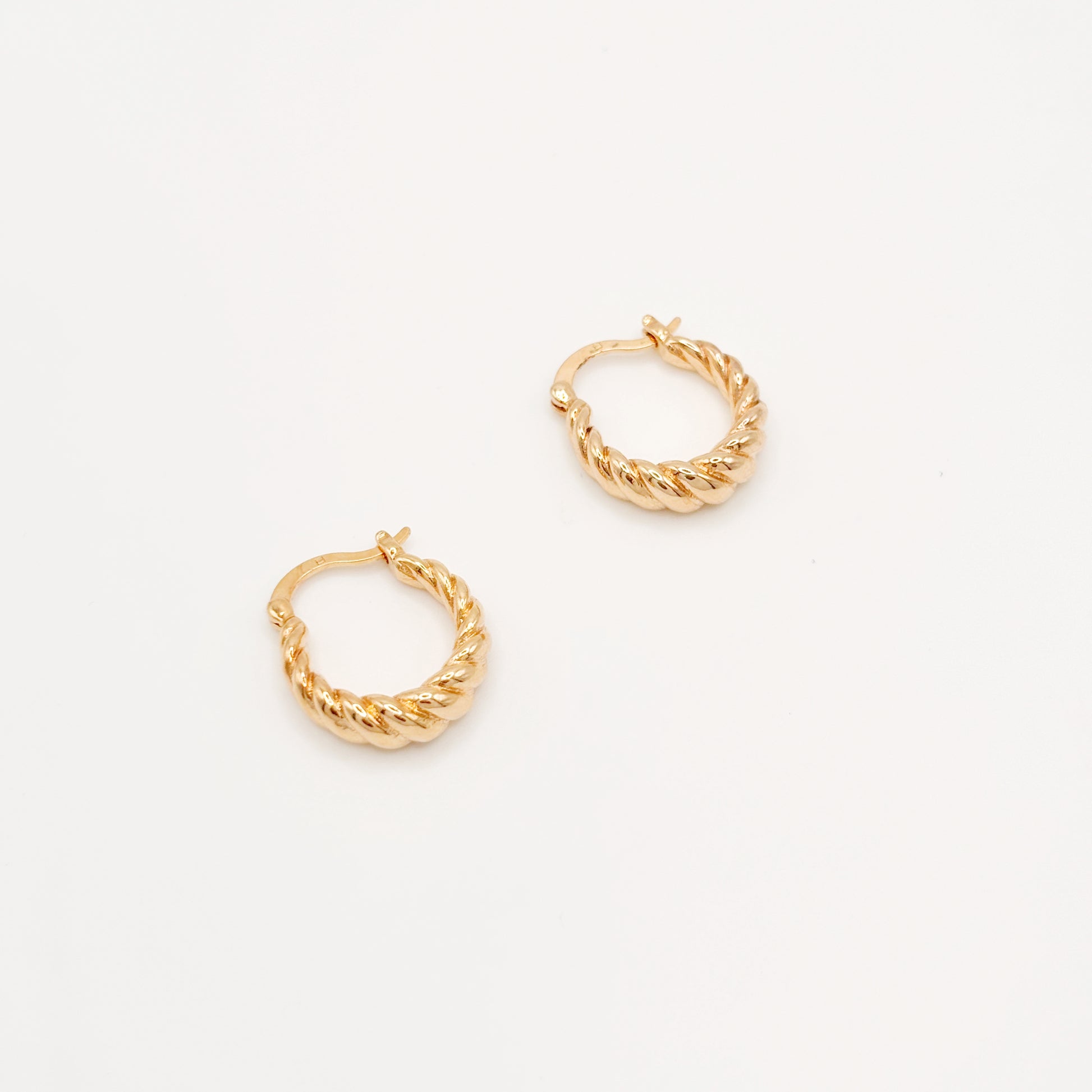 Boucles d'Oreilles Créoles Croissant Plaqué Or