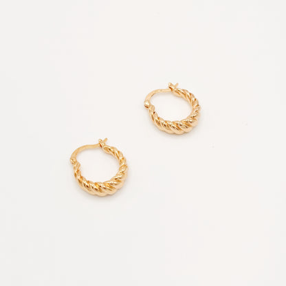 Boucles d'Oreilles Créoles Croissant Plaqué Or