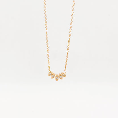 Collier Plaqué Or et Pendentif Couronne Strass Blanc