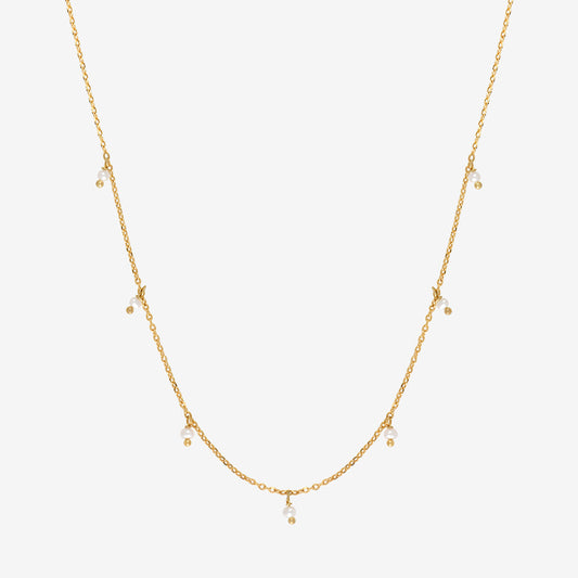 
Collier Chaine Doré et Breloques Perles de Culture