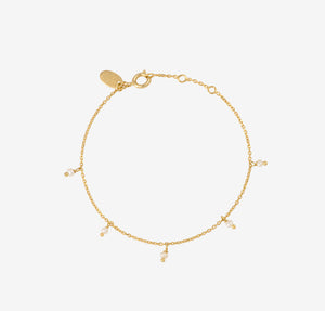 Bracelet Chaine Doré et Breloques Perles de Culture 