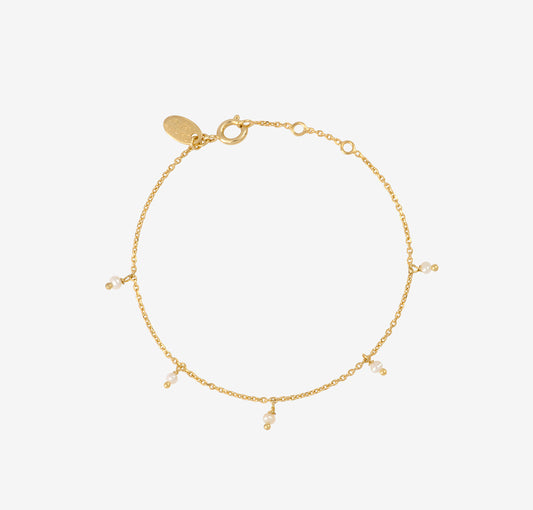 Bracelet Chaine Doré et Breloques Perles de Culture 