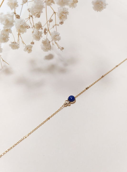 Bracelet Doré Pierres Fines Lapis Lazuli