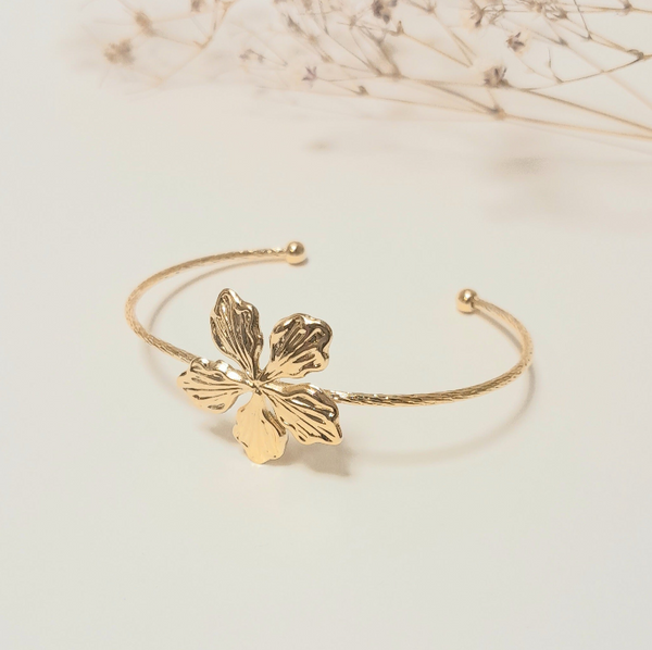 Bracelet Jonc 5 Pétales Doré