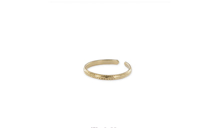 Bague Ajustable Anneaux Martelée Plaqué Or