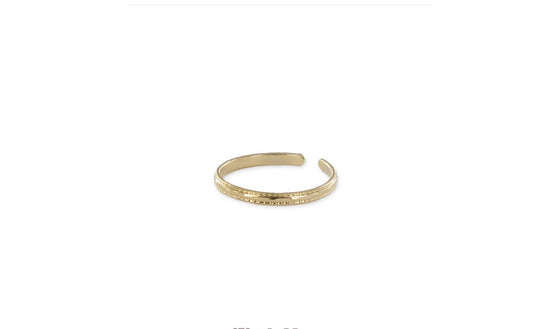 Bague Ajustable Anneaux Martelée Plaqué Or