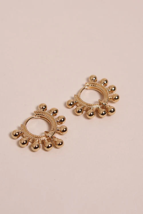 Boucles d'Oreilles Mini Créoles Petites Billes Dorées
