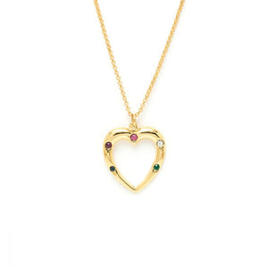 Collier Pendentif Coeur Ajouré et Cristaux Swarovski