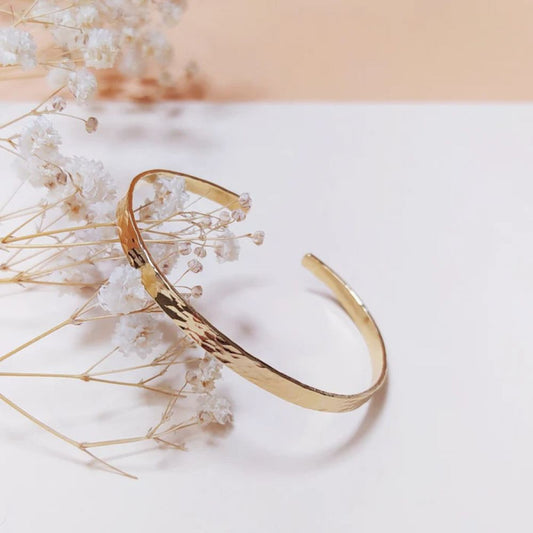 Bracelet Jonc Martelé Doré