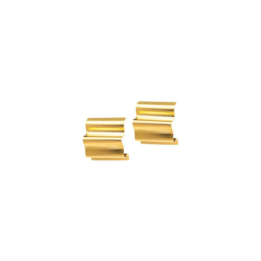 Boucles d'Oreilles Rectangle Ondulé Doré