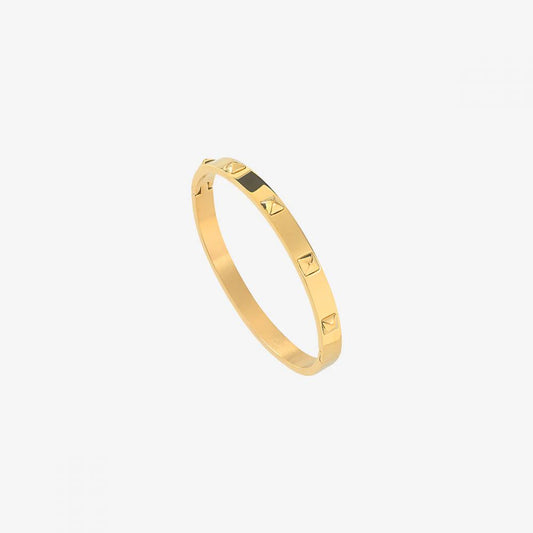 Bracelet Jonc Anneau Lisse et Clous Dorés