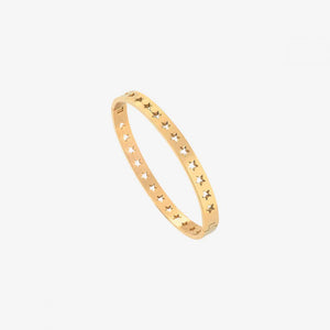 Bracelet Jonc Anneau Lisse et Etoiles 
Dorés