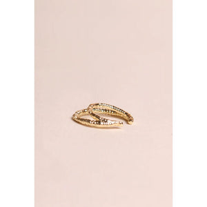 Bague d'Oreille Earcuff 2 Rangs Martelés Dorés