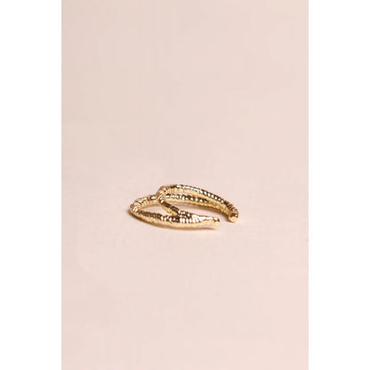 Bague d'Oreille Earcuff 2 Rangs Martelés Dorés