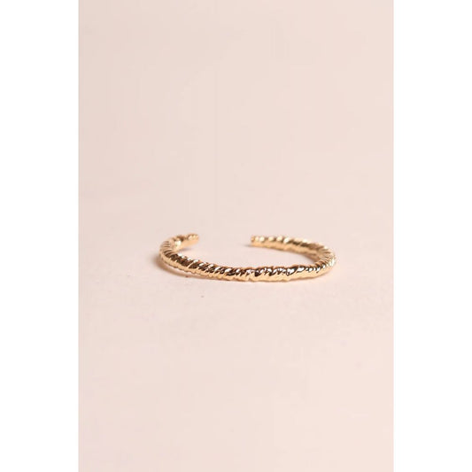 Bague Anneau Fin Torsadée Dorée