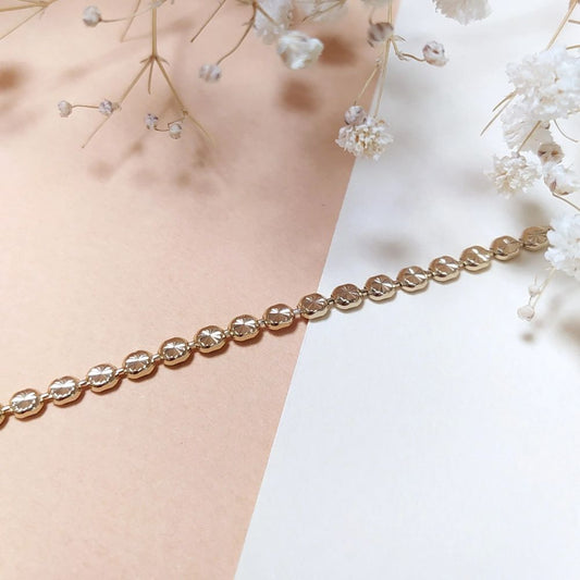 Bracelet Petits Rectangles Gravure Soleil Doré