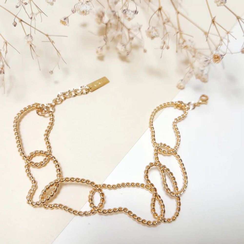 Bracelet Grand Maillons Irréguliers Doré