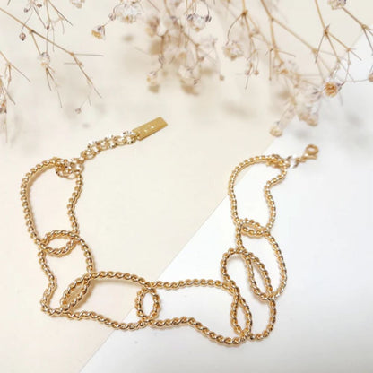 Bracelet Grand Maillons Irréguliers Doré