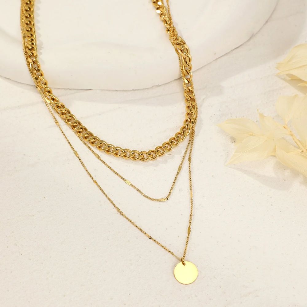 Collier 3 Rangs May - Doré