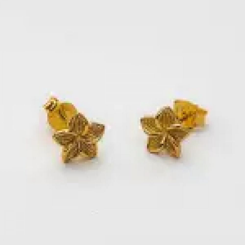 Puces d'Oreilles Fleurs Monoï Plaqué Or