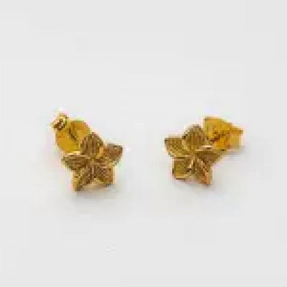 Puces d'Oreilles Fleurs Monoï Plaqué Or