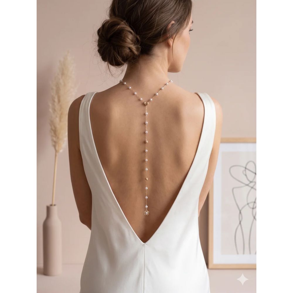 Collier de dos en perle