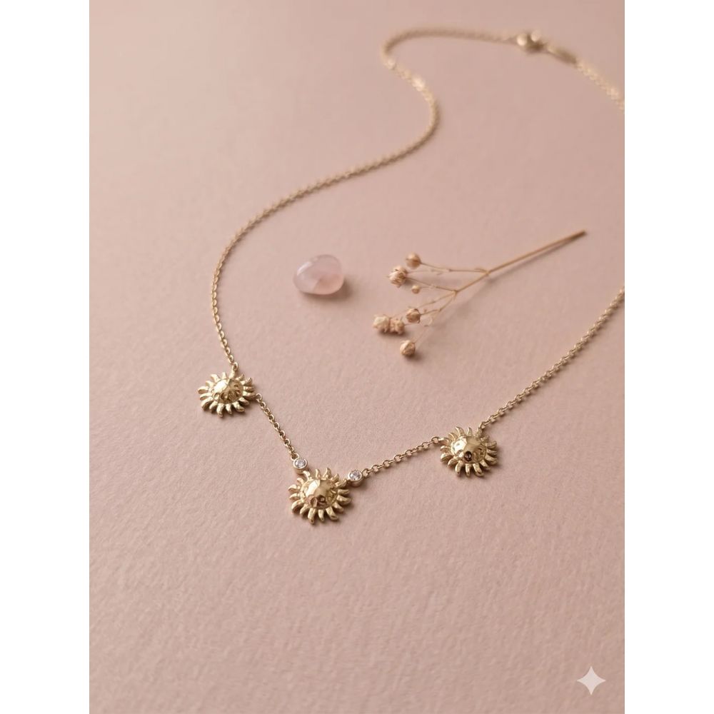 Collier Minimaliste 3 Soleils Doré